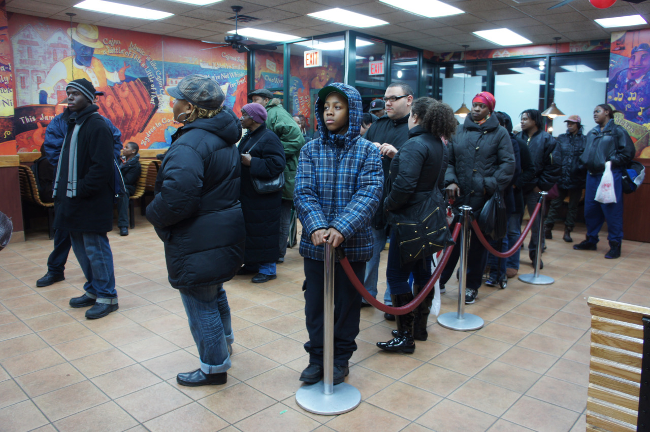 one day special ‘eight pieces of chicken for five dollars’, everybody was in.